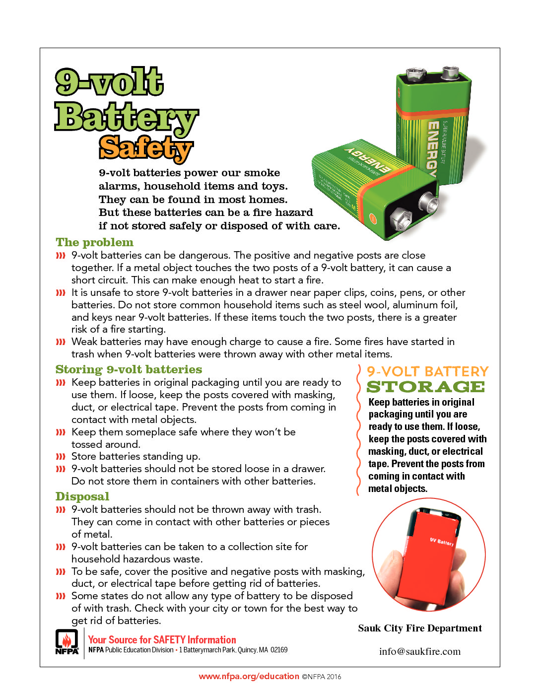 Battery Safety And Disposal Saukfire 0233